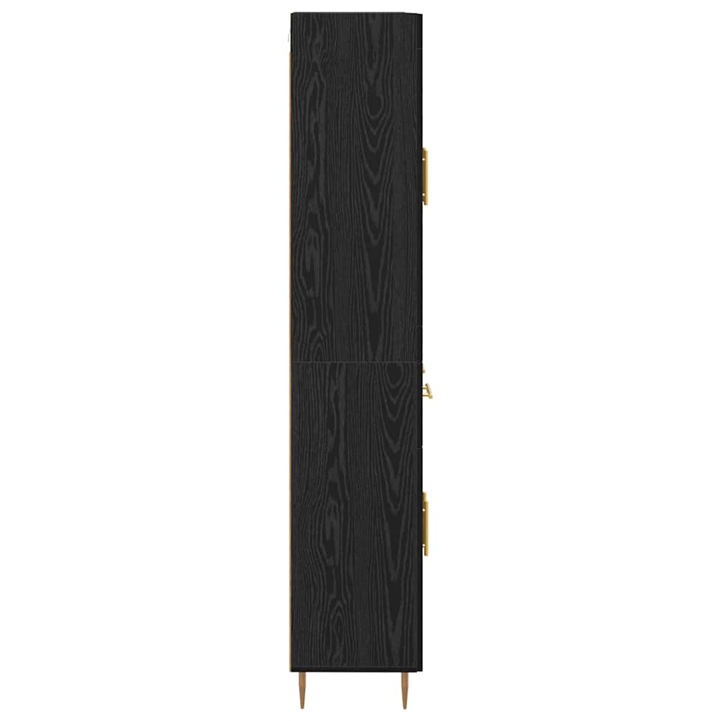 Vysoký Bufet Černý Dub 69,5 X 34 X 180 Cm Kompozitní Dřevo