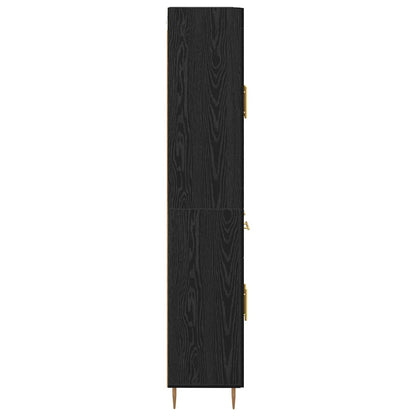 Vysoký Bufet Černý Dub 69,5 X 34 X 180 Cm Kompozitní Dřevo