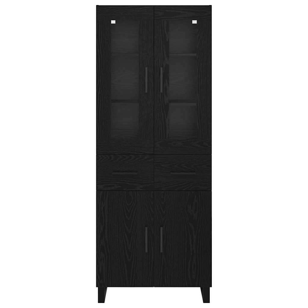 Vysoký Bufet 2 Ks Černý Dub 69,5 X 34 X 180 Cm Kompozitní Dřevo