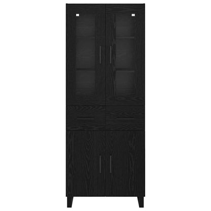 Vysoký Bufet 2 Ks Černý Dub 69,5 X 34 X 180 Cm Kompozitní Dřevo
