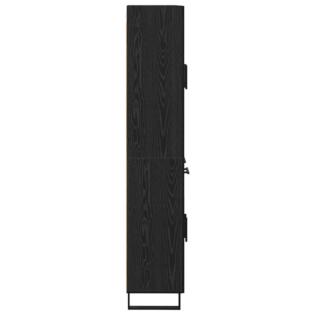 Vysoký Bufet 2 Ks Černý Dub 69,5 X 34 X 180 Cm Kompozitní Dřevo
