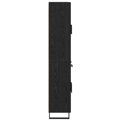 Vysoký Bufet 2 Ks Černý Dub 69,5 X 34 X 180 Cm Kompozitní Dřevo