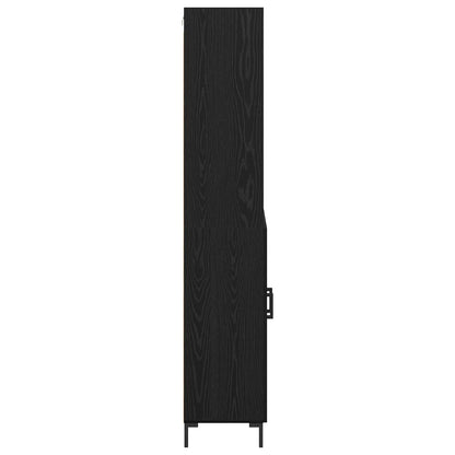 Vysoký Bufet Černý Dub 69,5 X 34 X 180 Cm Kompozitní Dřevo