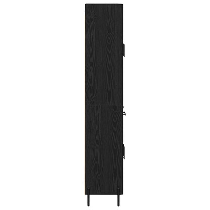 Vysoký Bufet Černý Dub 69,5 X 34 X 180 Cm Kompozitní Dřevo