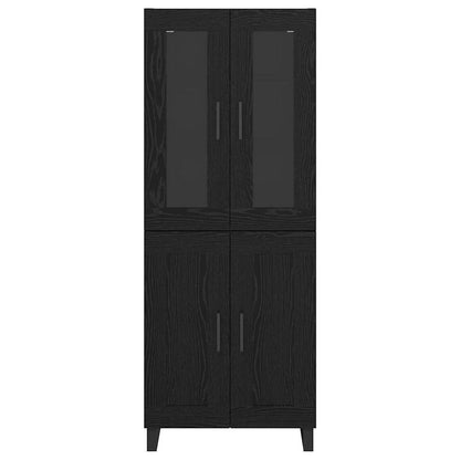 Vysoký Bufet 2 Ks Černý Dub 69,5 X 34 X 180 Cm Kompozitní Dřevo