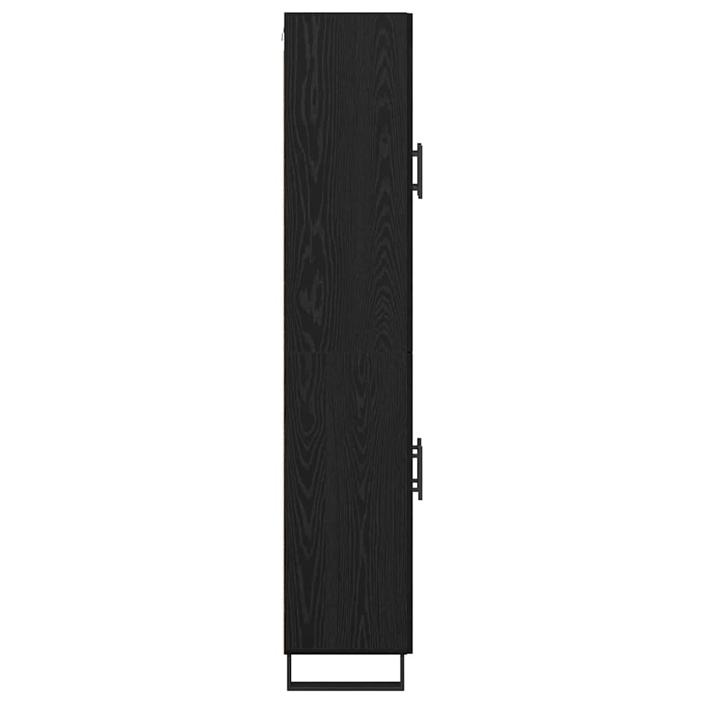 Vysoký Bufet 2 Ks Černý Dub 69,5 X 34 X 180 Cm Kompozitní Dřevo