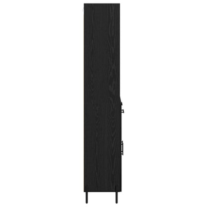 Vysoký Bufet Černý Dub 69,5 X 34 X 180 Cm Kompozitní Dřevo
