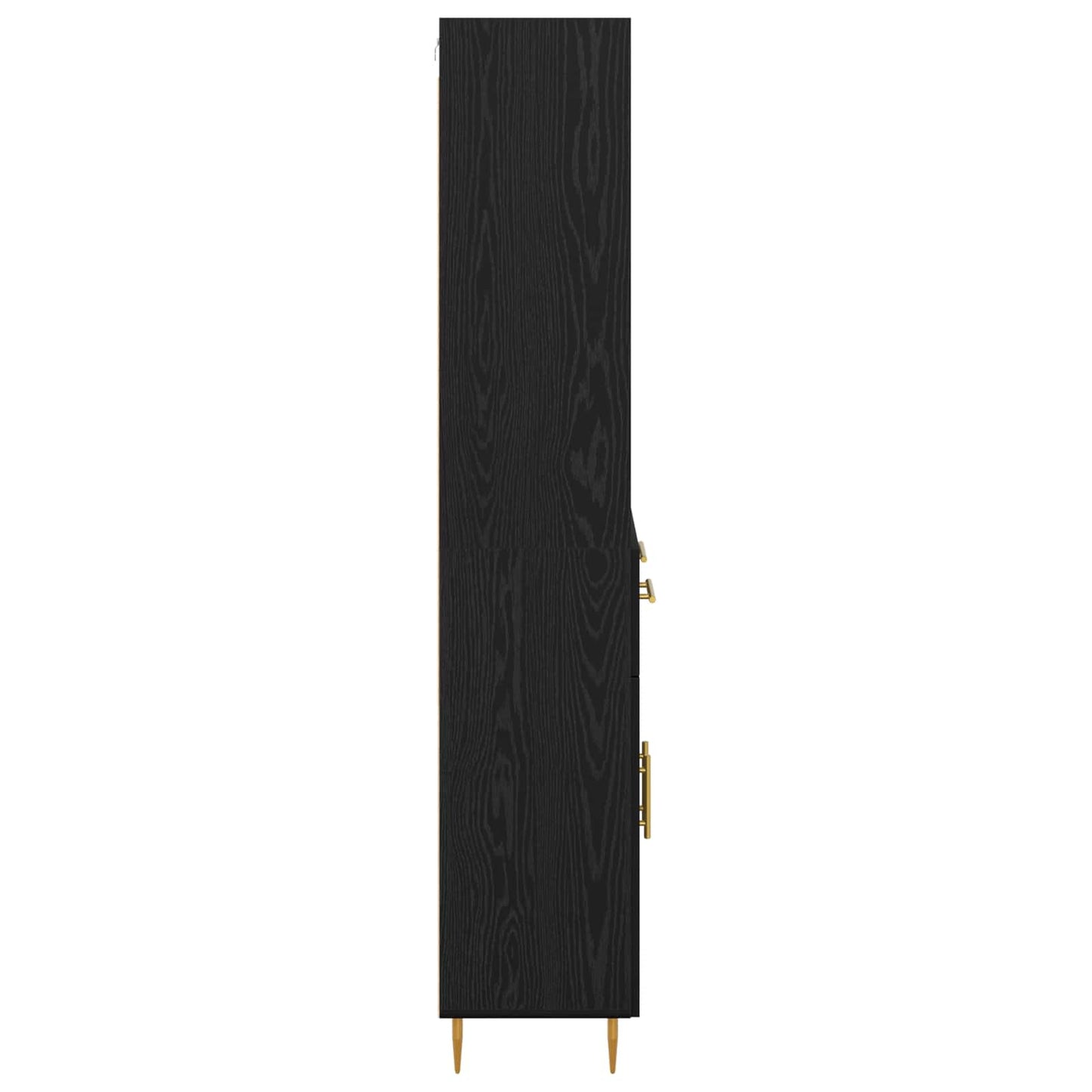 Vysoký Bufet Černý Dub 69,5 X 34 X 180 Cm Kompozitní Dřevo
