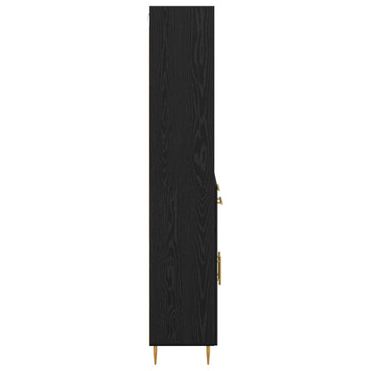 Vysoký Bufet Černý Dub 69,5 X 34 X 180 Cm Kompozitní Dřevo