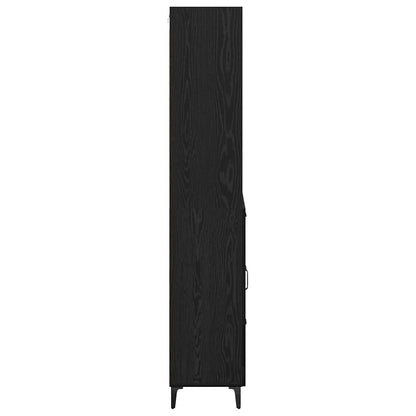 Vysoký Bufet Černý Dub 69,5 X 34 X 180 Cm Kompozitní Dřevo