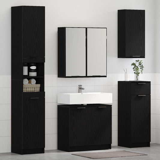 Sada Koupelnového Nábytku 3 Ks Černý Dub 64,5 X 33,5 X 59 Cm