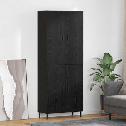 Vysoký Bufet 2 Ks Černý Dub 69,5 X 34 X 180 Cm Kompozitní Dřevo