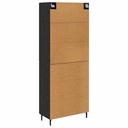 Vysoký Bufet 2 Ks Černý Dub 69,5 X 34 X 180 Cm Kompozitní Dřevo