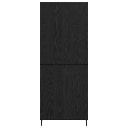Vysoký Bufet 2 Ks Černý Dub 69,5 X 34 X 180 Cm Kompozitní Dřevo