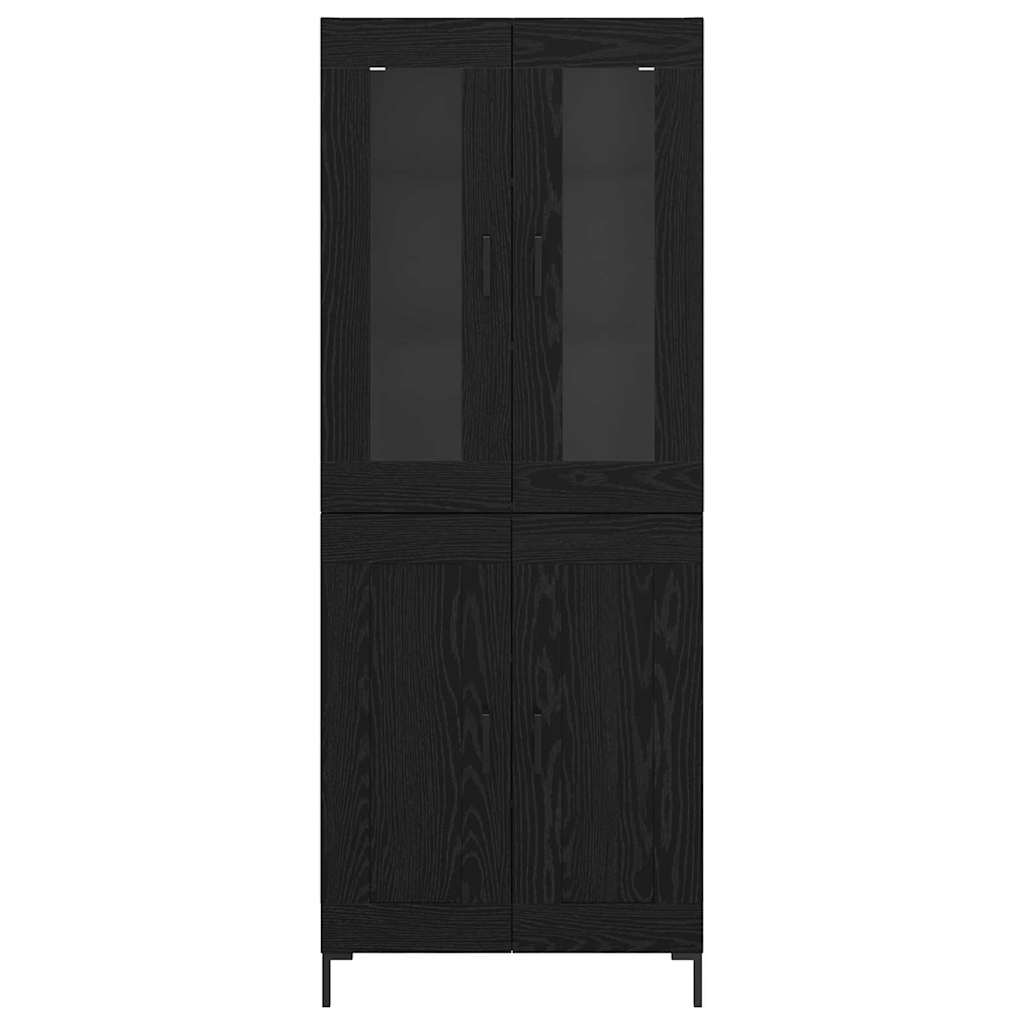 Vysoký Bufet 2 Ks Černý Dub 69,5 X 34 X 180 Cm Kompozitní Dřevo