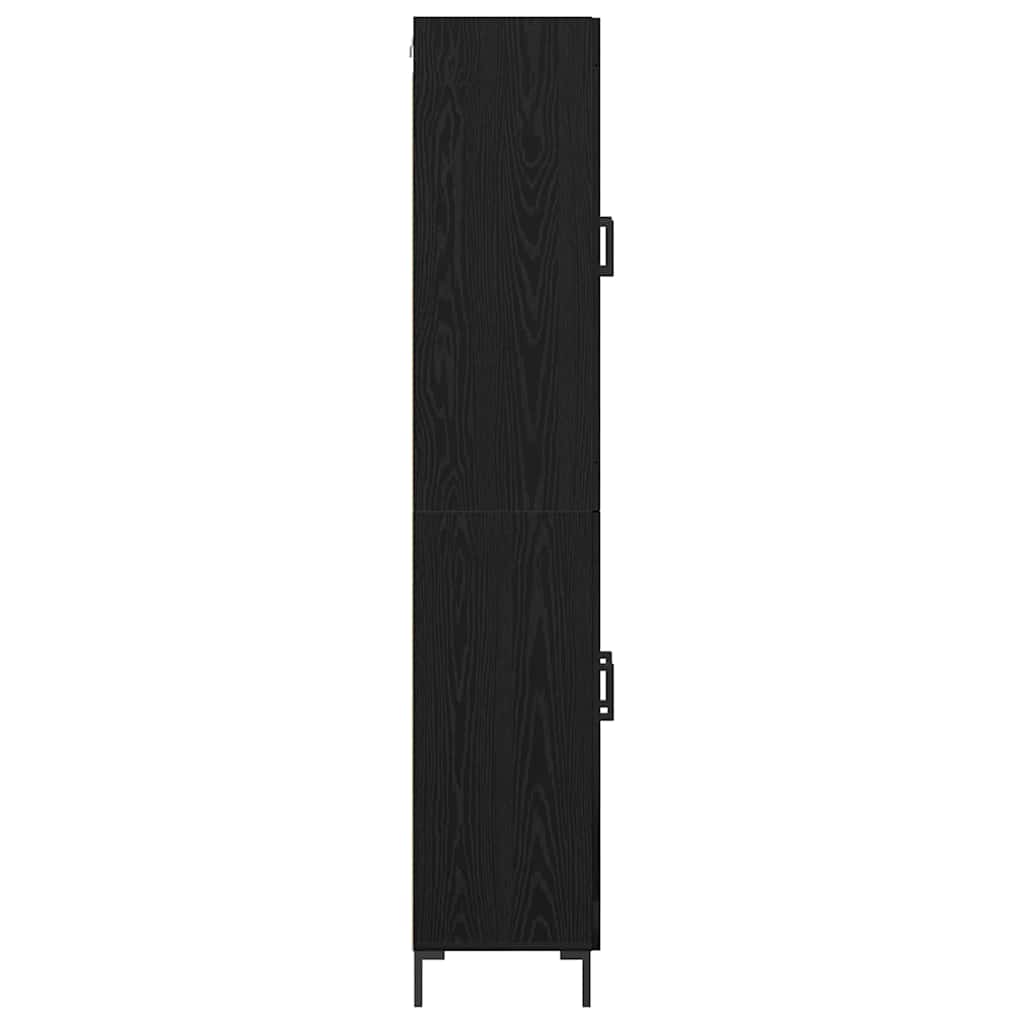 Vysoký Bufet 2 Ks Černý Dub 69,5 X 34 X 180 Cm Kompozitní Dřevo