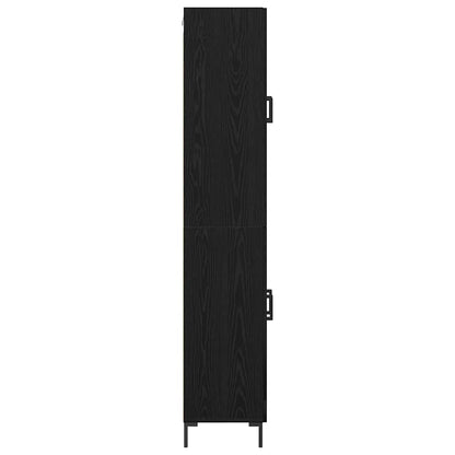 Vysoký Bufet 2 Ks Černý Dub 69,5 X 34 X 180 Cm Kompozitní Dřevo
