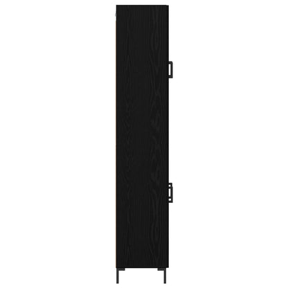 Vysoký Bufet 2 Ks Černý Dub 69,5 X 34 X 180 Cm Kompozitní Dřevo
