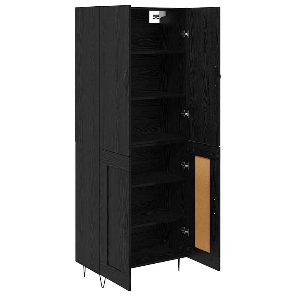 Vysoký Bufet 2 Ks Černý Dub 69,5 X 34 X 180 Cm Kompozitní Dřevo