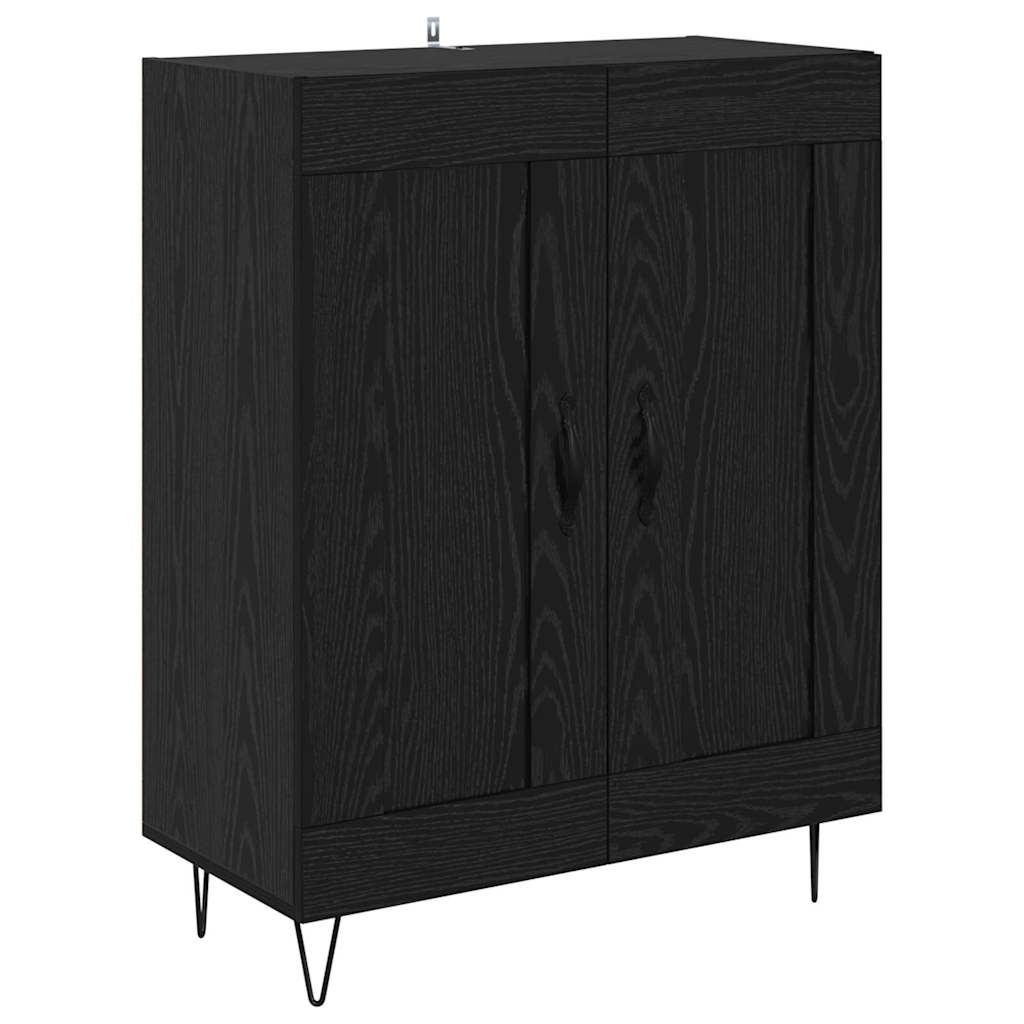 Vysoký Bufet 2 Ks Černý Dub 69,5 X 34 X 180 Cm Kompozitní Dřevo