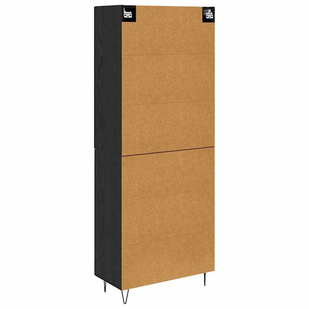 Vysoký Bufet 2 Ks Černý Dub 69,5 X 34 X 180 Cm Kompozitní Dřevo