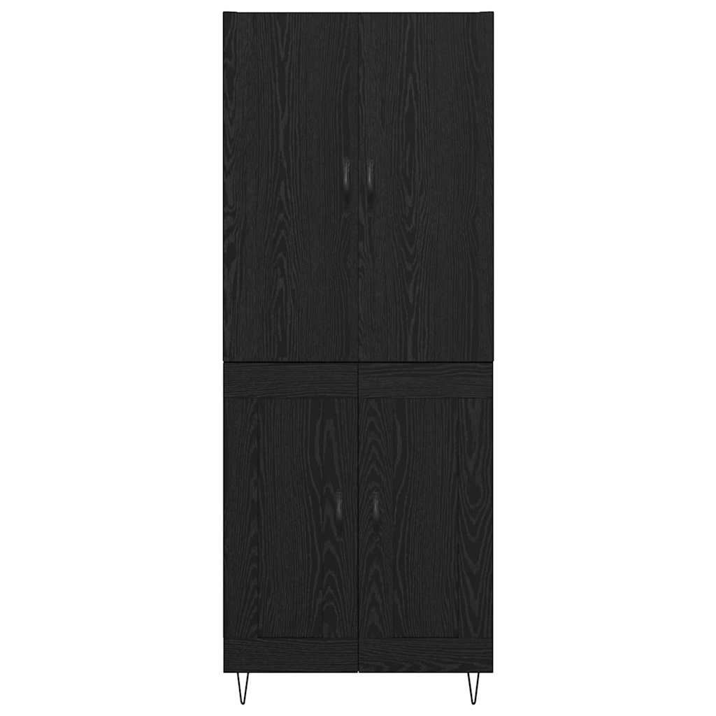 Vysoký Bufet 2 Ks Černý Dub 69,5 X 34 X 180 Cm Kompozitní Dřevo