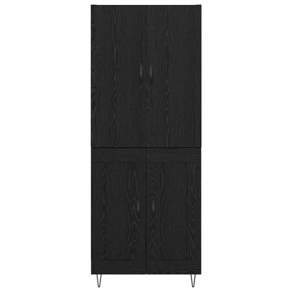 Vysoký Bufet 2 Ks Černý Dub 69,5 X 34 X 180 Cm Kompozitní Dřevo