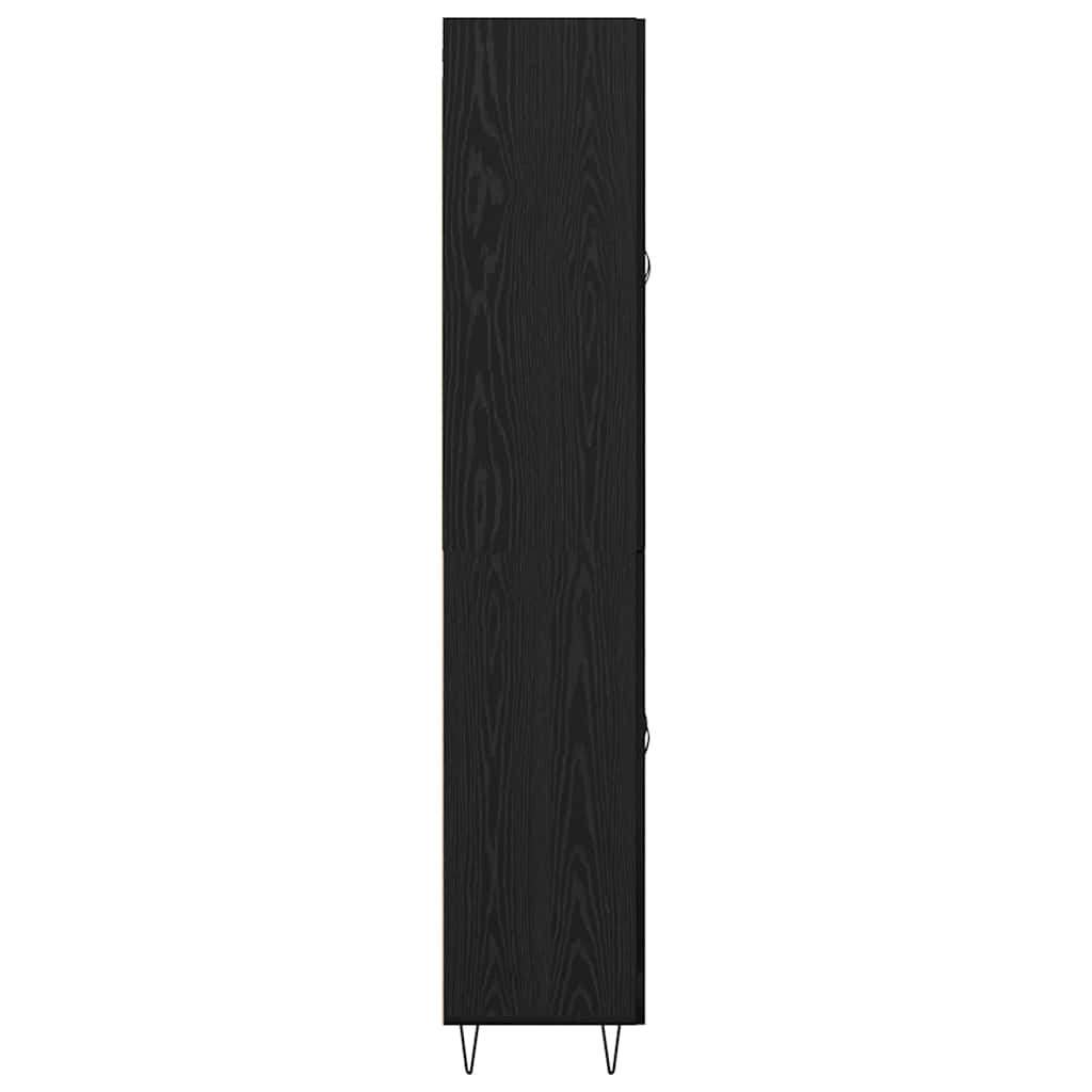 Vysoký Bufet 2 Ks Černý Dub 69,5 X 34 X 180 Cm Kompozitní Dřevo