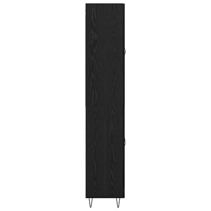 Vysoký Bufet 2 Ks Černý Dub 69,5 X 34 X 180 Cm Kompozitní Dřevo