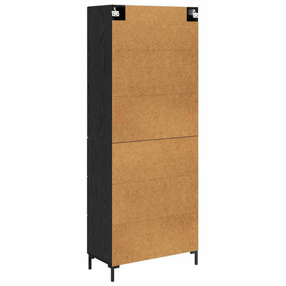 Vysoký Bufet 2 Ks Černý Dub 69,5 X 34 X 180 Cm Kompozitní Dřevo
