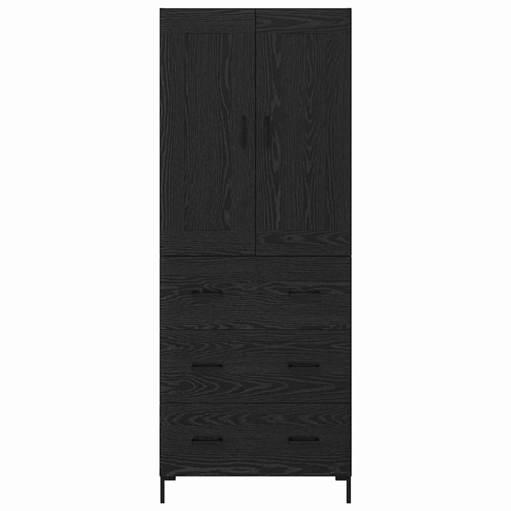Vysoký Bufet 2 Ks Černý Dub 69,5 X 34 X 180 Cm Kompozitní Dřevo