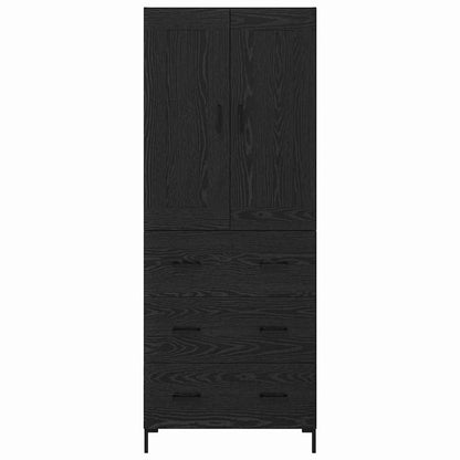Vysoký Bufet 2 Ks Černý Dub 69,5 X 34 X 180 Cm Kompozitní Dřevo