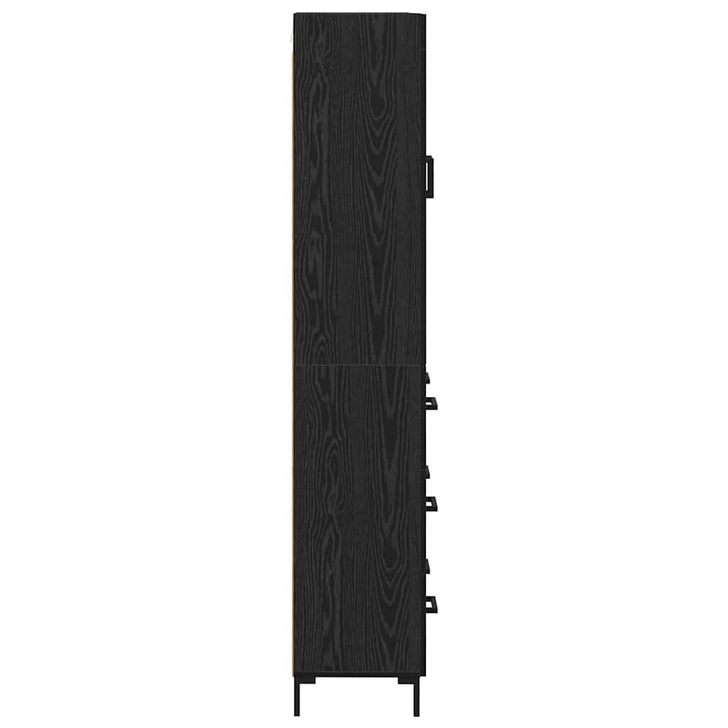 Vysoký Bufet 2 Ks Černý Dub 69,5 X 34 X 180 Cm Kompozitní Dřevo