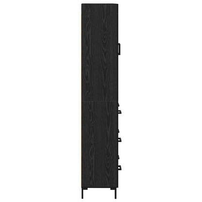 Vysoký Bufet 2 Ks Černý Dub 69,5 X 34 X 180 Cm Kompozitní Dřevo