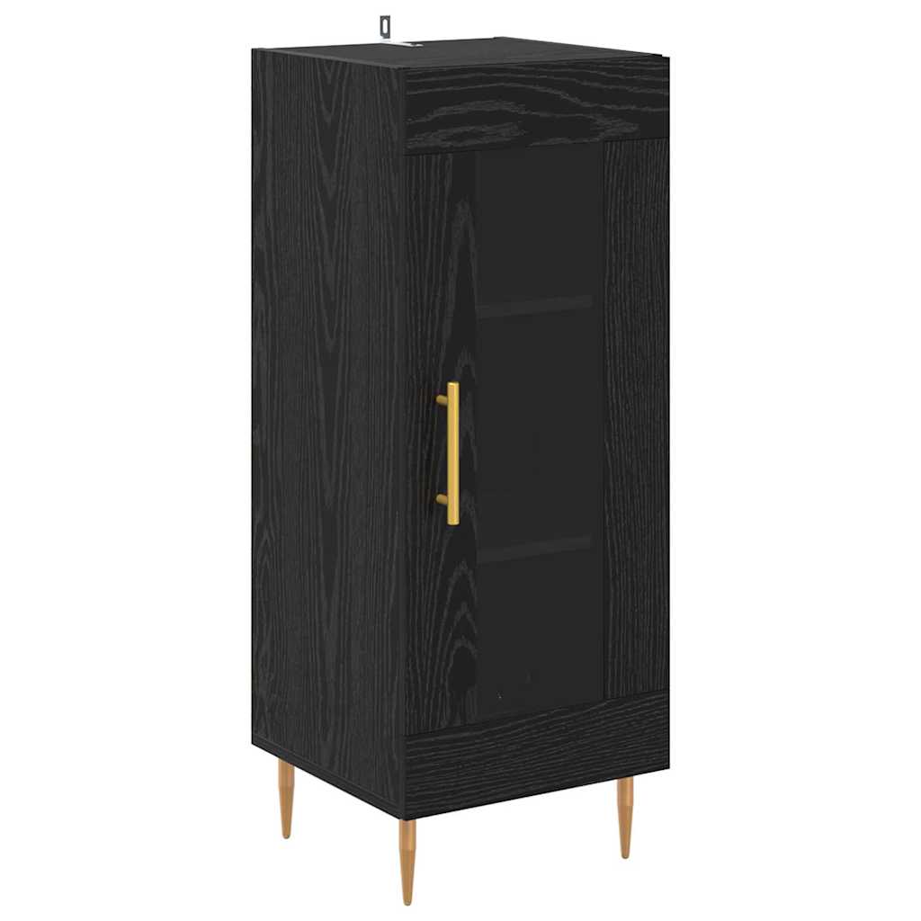 Vysoký Bufet 2 Ks Černý Dub 34,5 X 34 X 180 Cm Kompozitní Dřevo