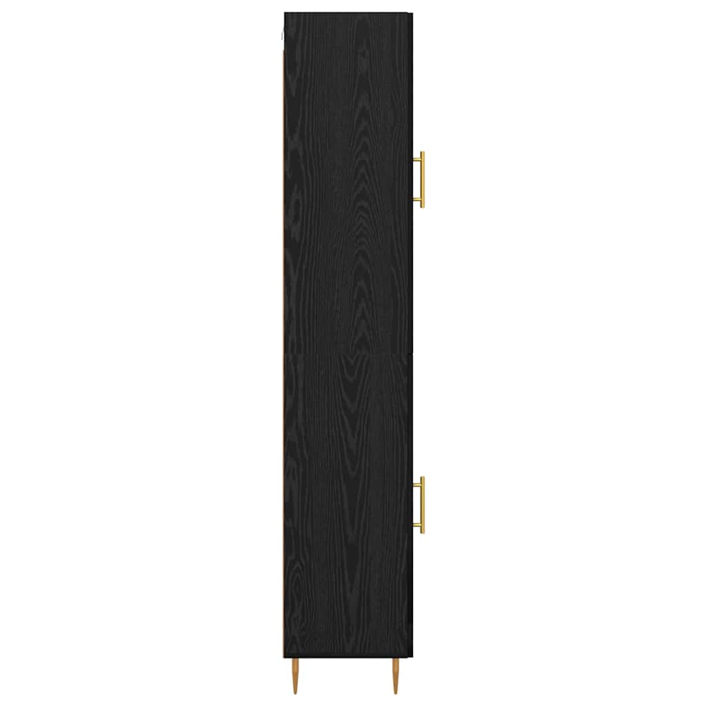Vysoký Bufet 2 Ks Černý Dub 34,5 X 34 X 180 Cm Kompozitní Dřevo