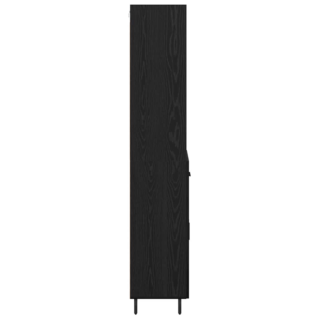Vysoký Bufet 2 Ks Černý Dub 69,5 X 34 X 180 Cm Kompozitní Dřevo