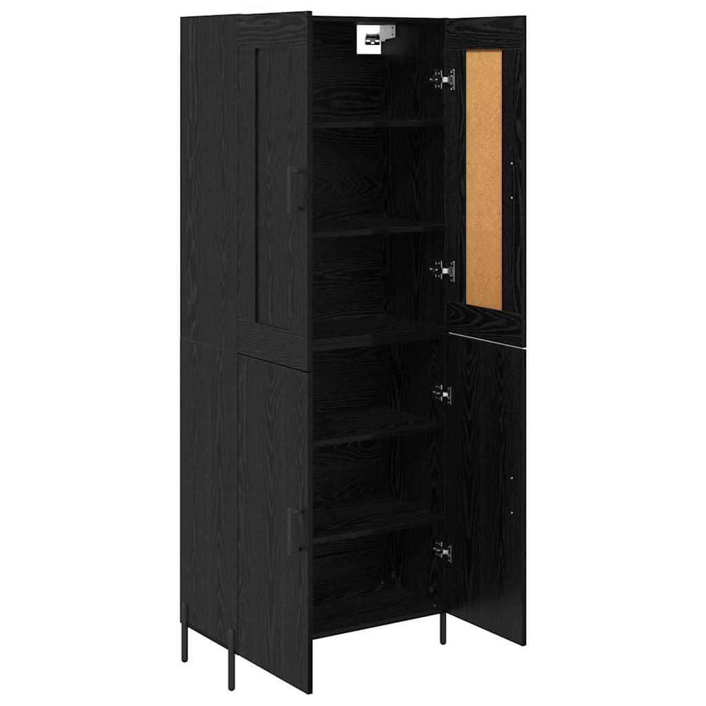 Vysoký Bufet 2 Ks Černý Dub 69,5 X 34 X 180 Cm Kompozitní Dřevo