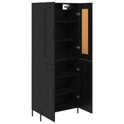 Vysoký Bufet 2 Ks Černý Dub 69,5 X 34 X 180 Cm Kompozitní Dřevo