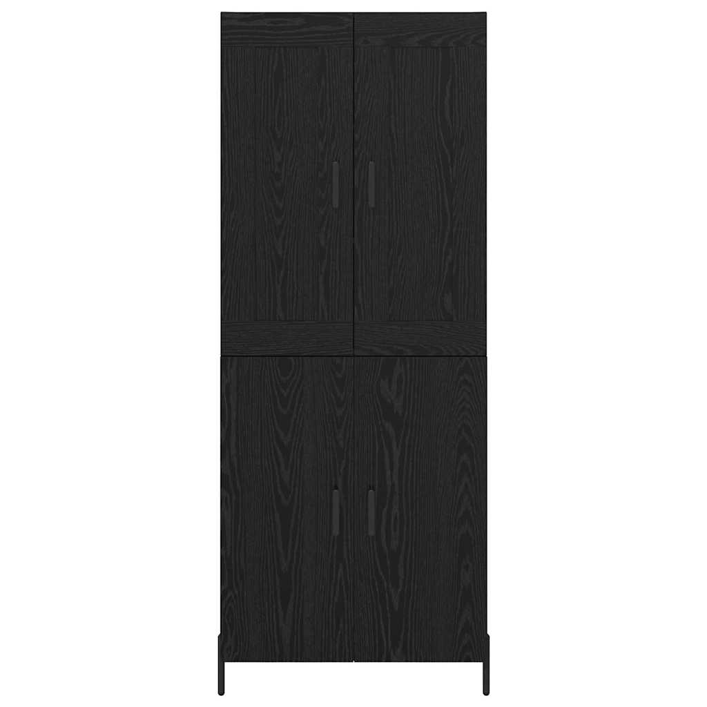 Vysoký Bufet 2 Ks Černý Dub 69,5 X 34 X 180 Cm Kompozitní Dřevo