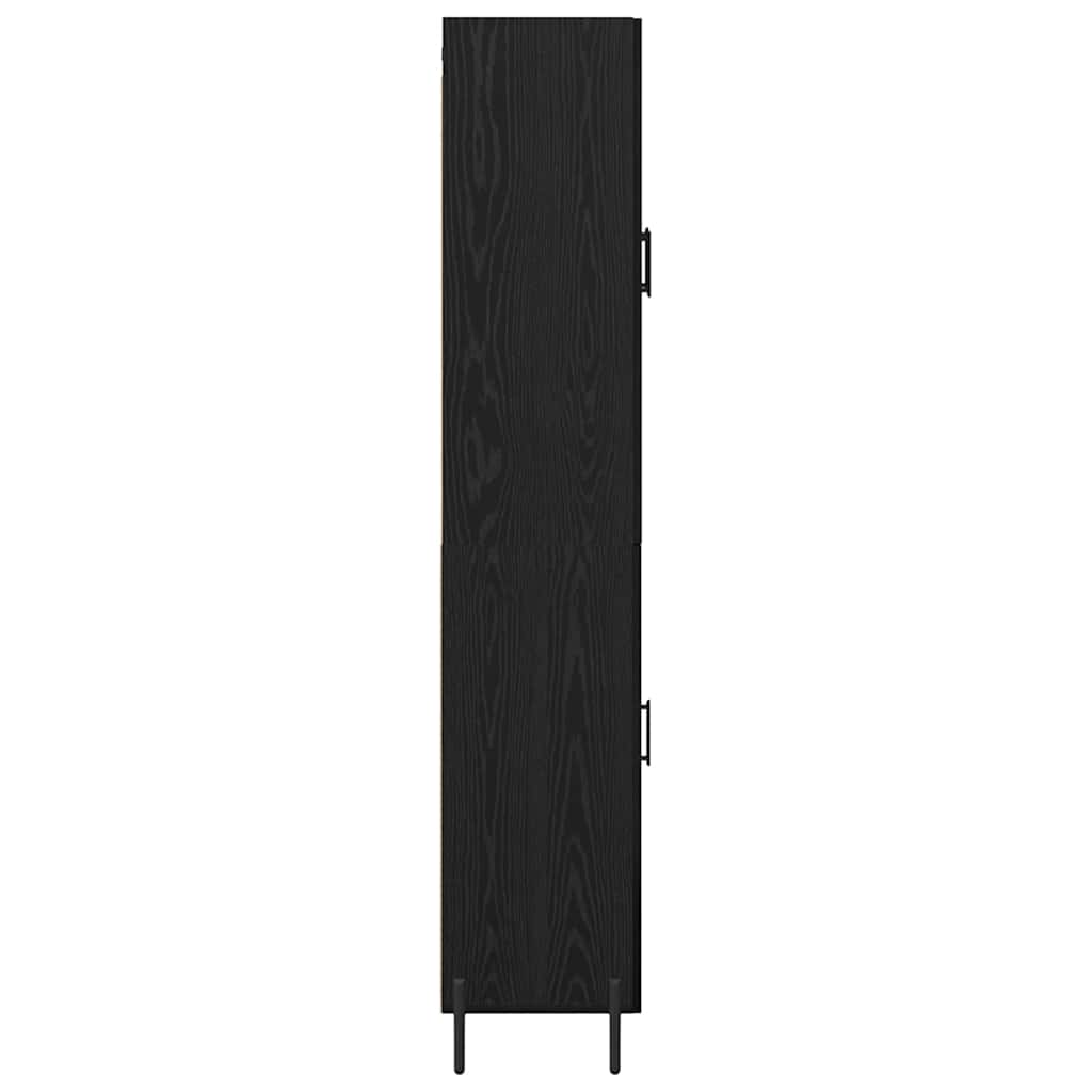 Vysoký Bufet 2 Ks Černý Dub 69,5 X 34 X 180 Cm Kompozitní Dřevo