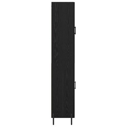 Vysoký Bufet 2 Ks Černý Dub 69,5 X 34 X 180 Cm Kompozitní Dřevo