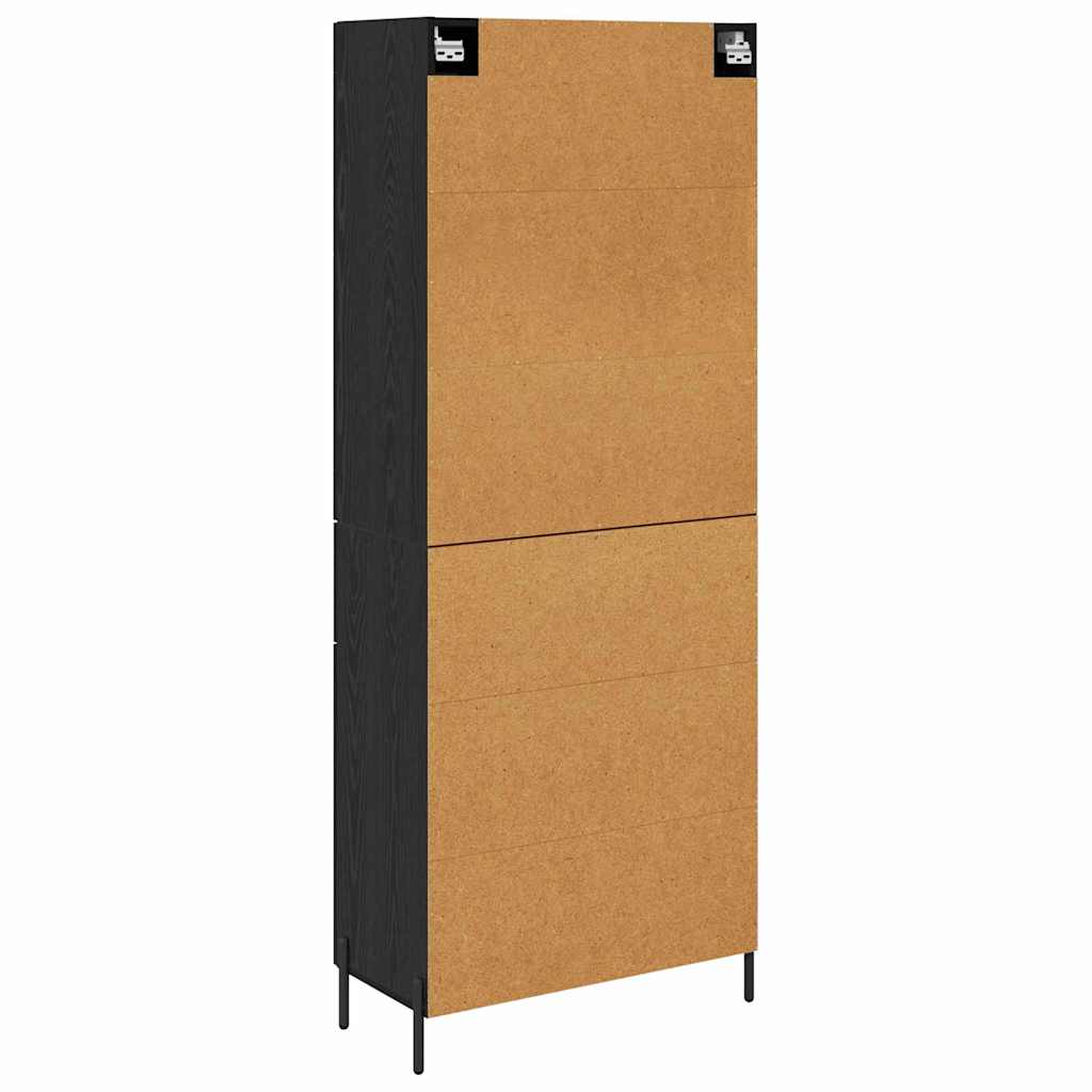 Vysoký Bufet 2 Ks Černý Dub 69,5 X 34 X 180 Cm Kompozitní Dřevo