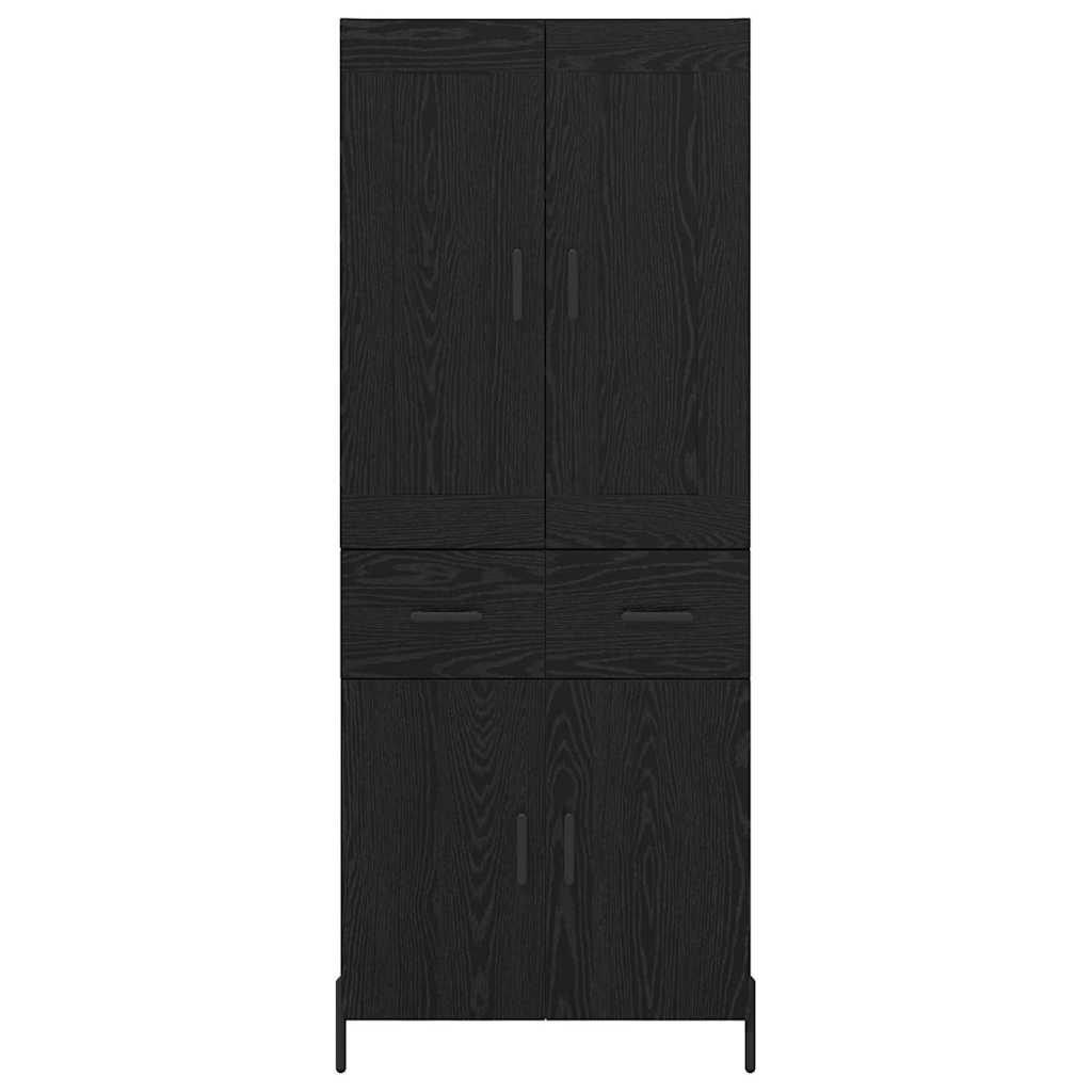 Vysoký Bufet 2 Ks Černý Dub 69,5 X 34 X 180 Cm Kompozitní Dřevo