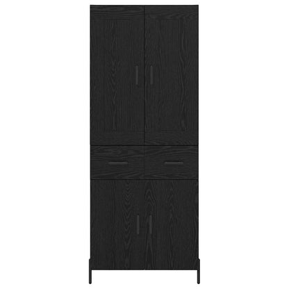 Vysoký Bufet 2 Ks Černý Dub 69,5 X 34 X 180 Cm Kompozitní Dřevo