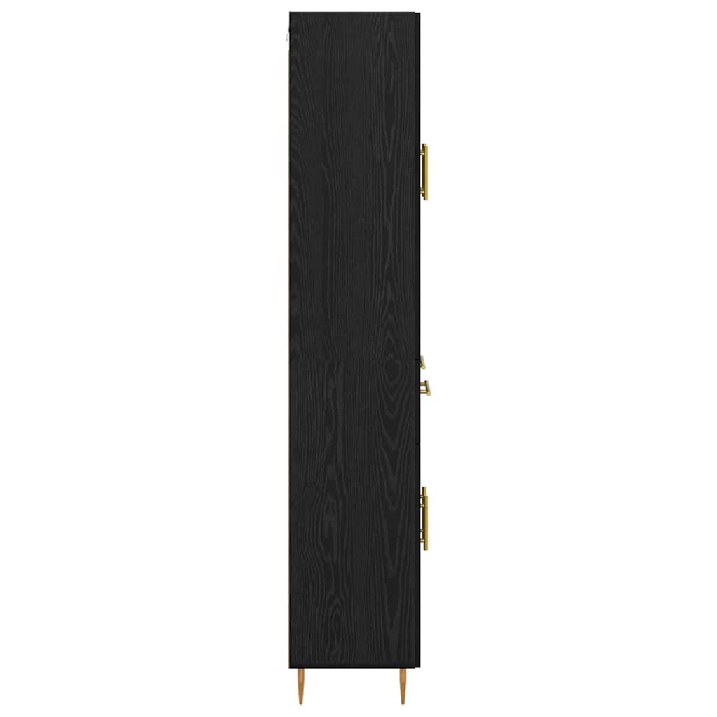 Vysoký Bufet Černý Dub 69,5 X 34 X 180 Cm Kompozitní Dřevo