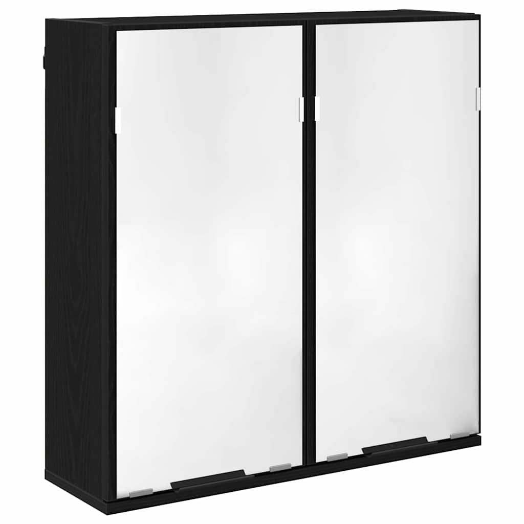 Sada Koupelnových Skříněk 2 Ks Černý Dub 64,5 X 33,5 X 59 Cm
