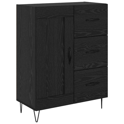 Vysoký Bufet Černý Dub 69,5 X 34 X 180 Cm Kompozitní Dřevo