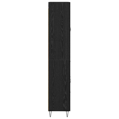 Vysoký Bufet Černý Dub 69,5 X 34 X 180 Cm Kompozitní Dřevo