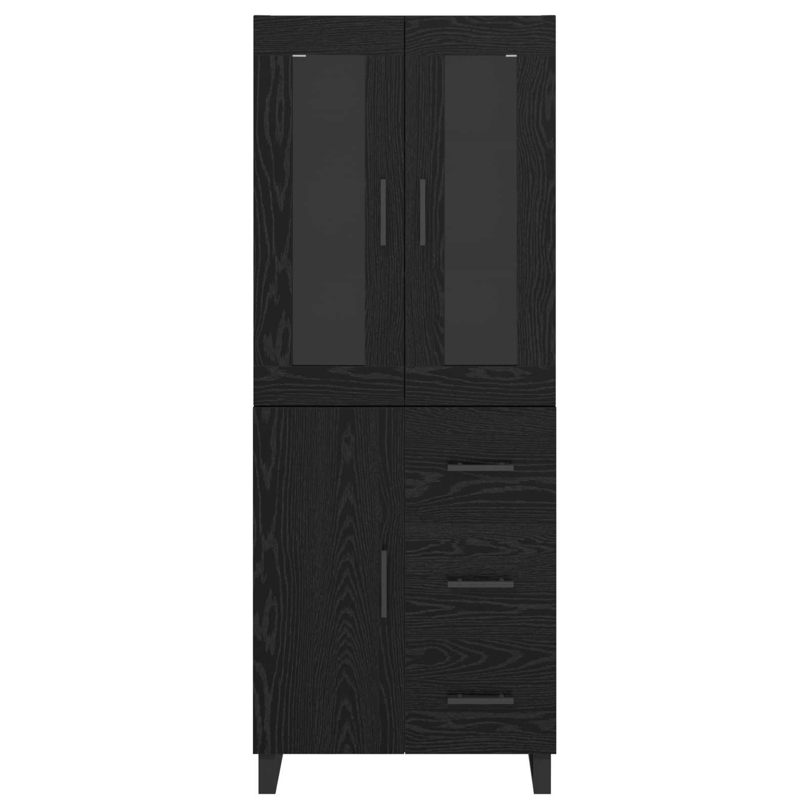 Vysoký Bufet 2 Ks Černý Dub 69,5 X 34 X 180 Cm Kompozitní Dřevo